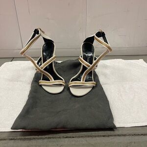 Tom Ford Chic White and Gold Women's Sandals
